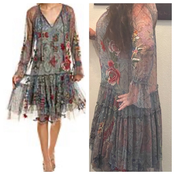Johnny Was Dresses & Skirts - Johnny Was Wilde mesh dress w/ slip NWT